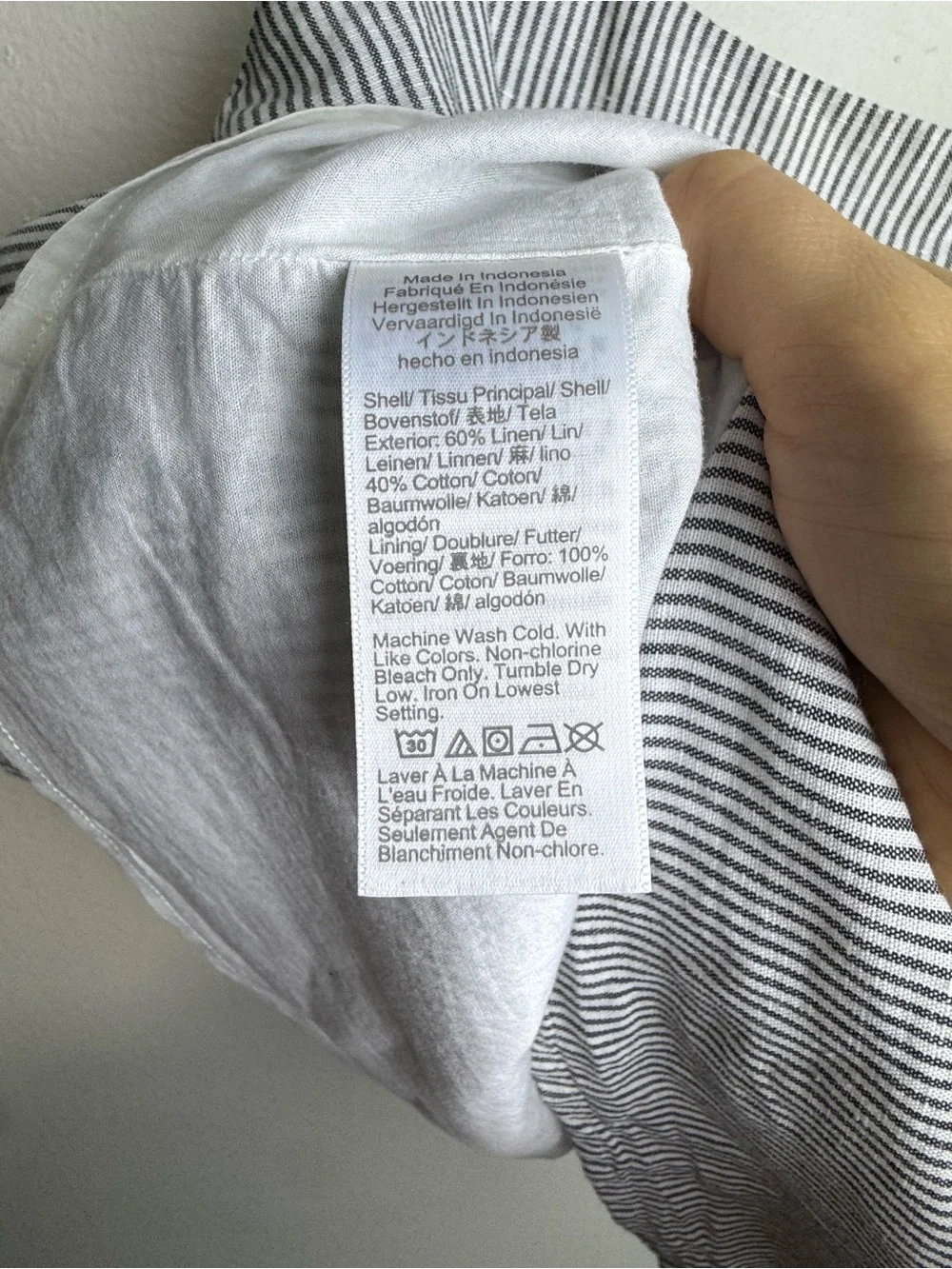 NWOT J.Crew Striped Linen Blend Square Neck Tank Top Black White